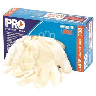 DISPOSABLE LATEX POWDER FREE GLOVES - BOX OF 100